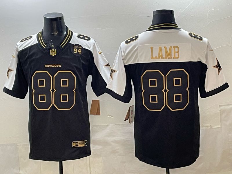 Men 2026 Dallas Cowboys #88 Lamb Black Gold 6th generations Nike Limited NFL Jersey style 09->dallas cowboys->NFL Jersey